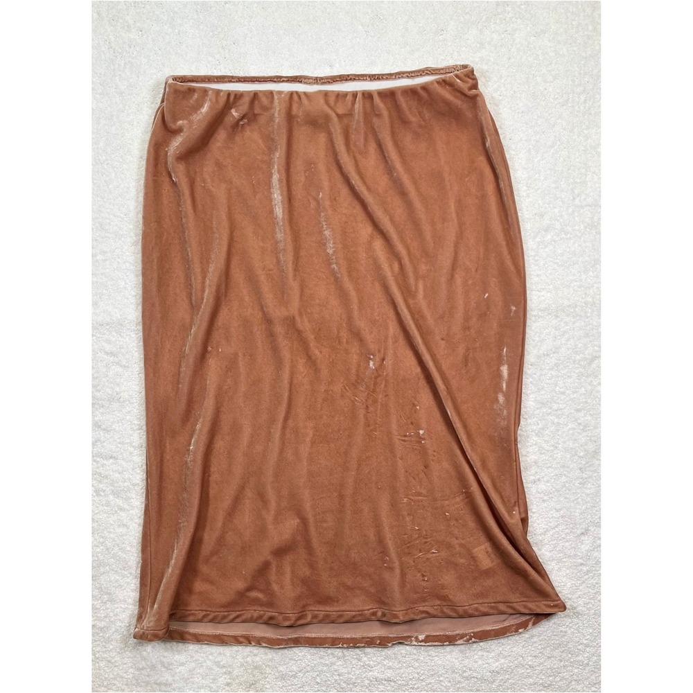 Anthropologie Velvet Slip Midi Skirt Size L Sheer Lightweight Elegant - Picture 1 of 8